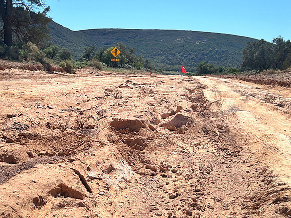 rain damage on Yardea Road