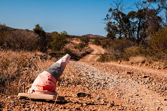 even the traffic cones can wilt and fade out here !