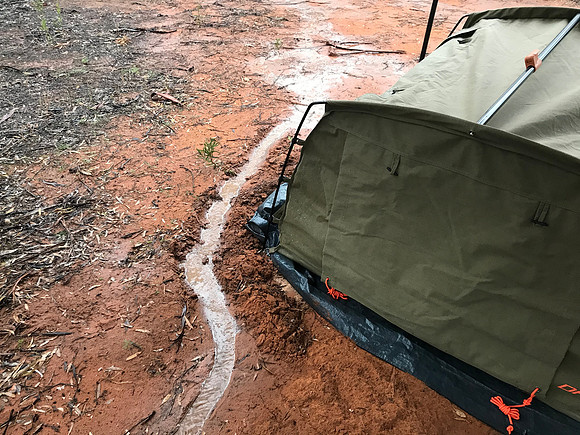 wet morning at Scrubby Peak campground