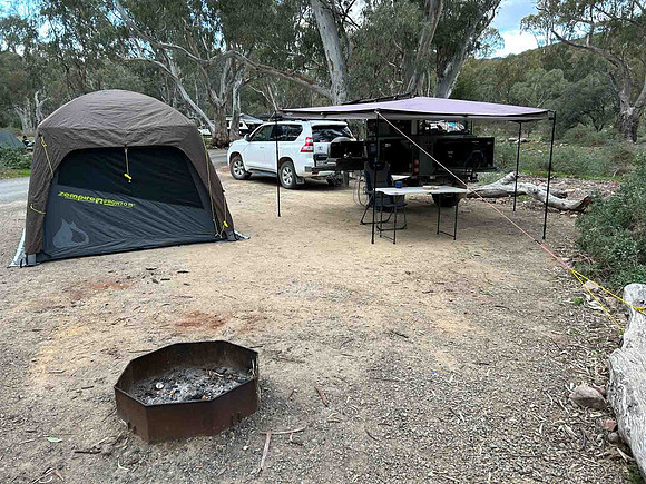 campsite at the newly refurbished Mamray Creek Campground in Mt Remarkable National Park,