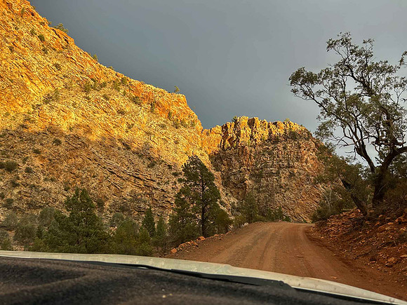 driving out through Brachina Gorge